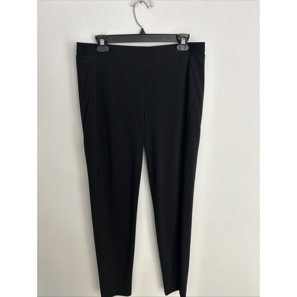 T Tahari Women's Size 12 Black Stretch Dress Slacks Straight Leg Pull Up Comfy